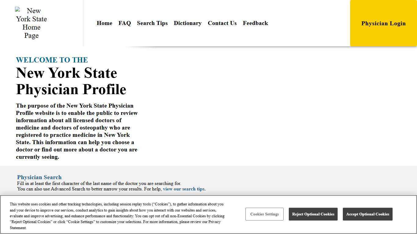 New York State Physician Profile - Home